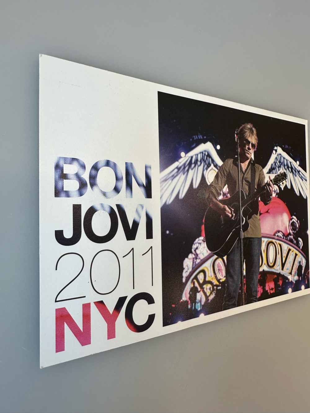 Original Tour Memorabilia Bon Jovi 2011 NYC Concert Promotional Card Postcard - Picture 5 of 6